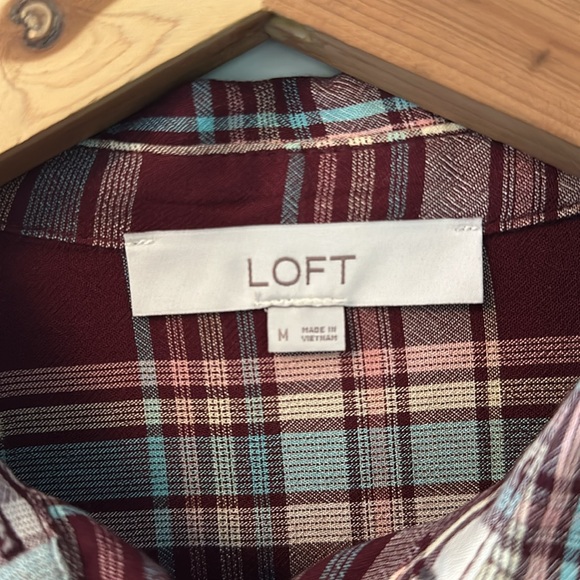 LOFT Autumn plaid button-down dress - Picture 2 of 2